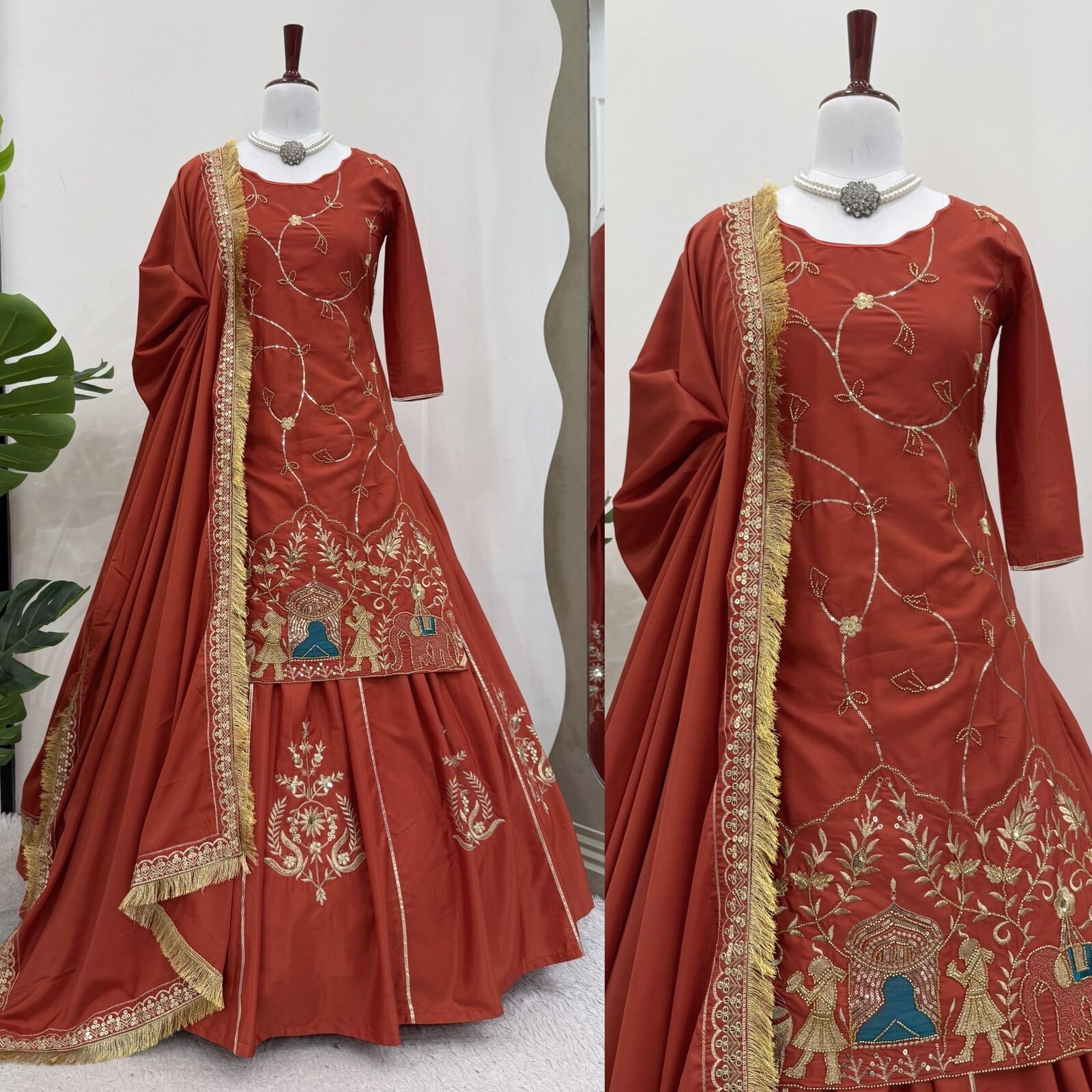 LEHENGA CHOLI PARTY WEAR LEHENGA CHOLI DESIGNER INDIAN WEDDING READYMADE EID