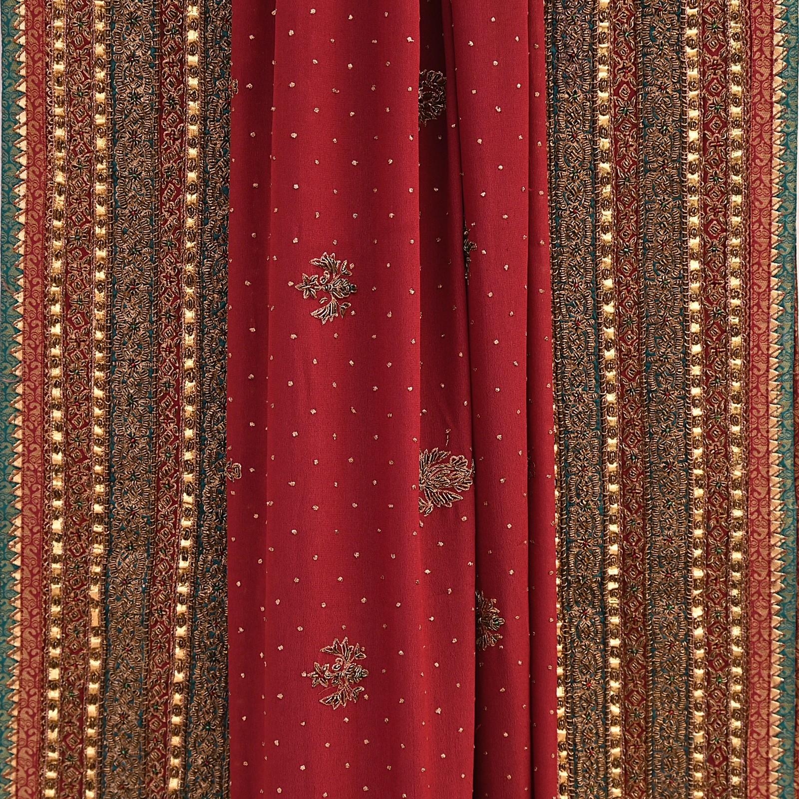 Pre-owned Maroon Pure Silk Hand Embroidered Ritu Kumar Designer Lehenga 3pcs set