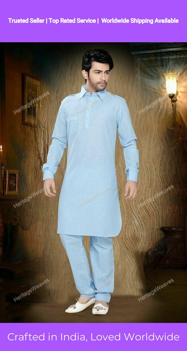 Mens Kurta only Clothes Fashion Shirt Mens Shorts Kurta Cotton Indian Dress