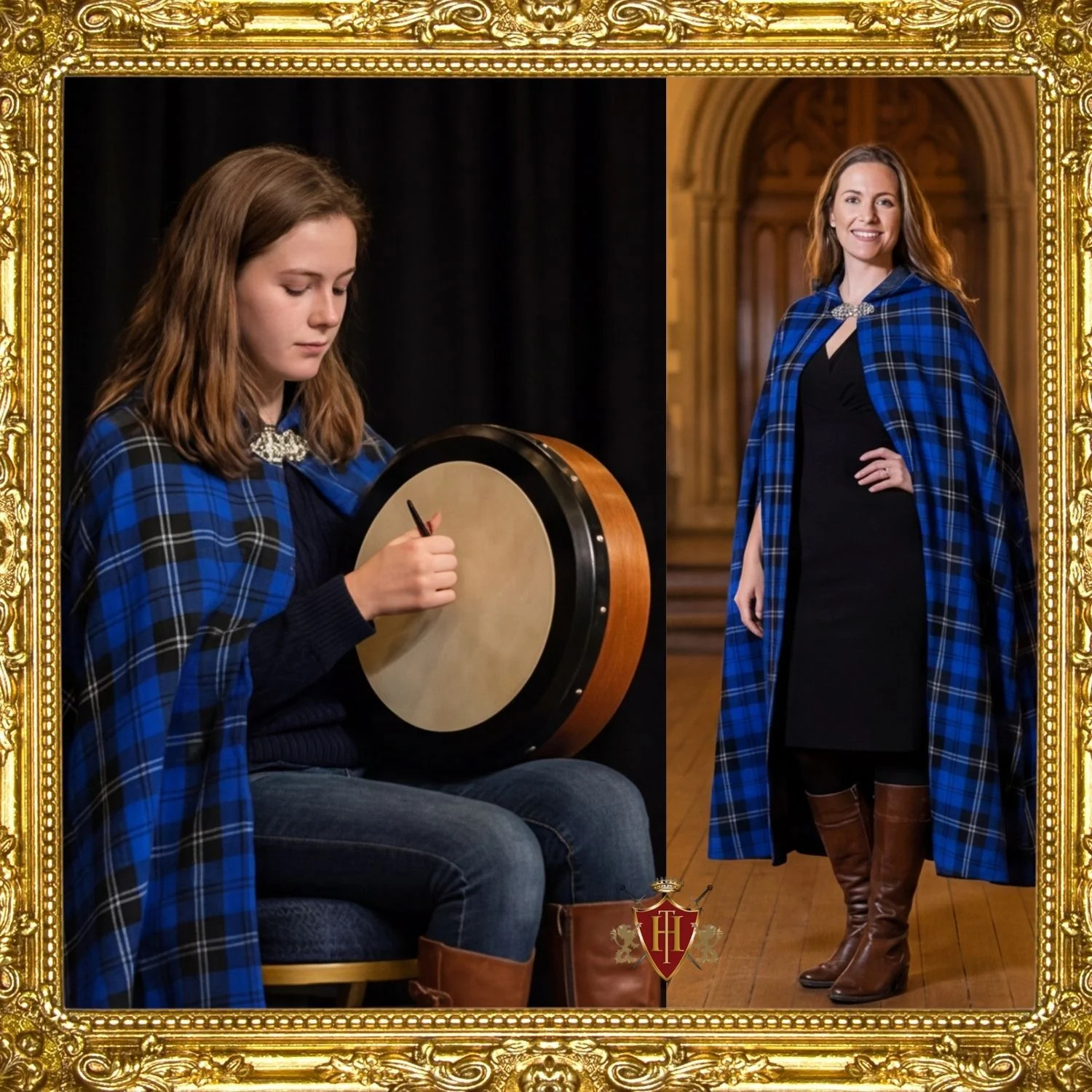 Ramsey Blue Dark Tartan Women’s Long Capes