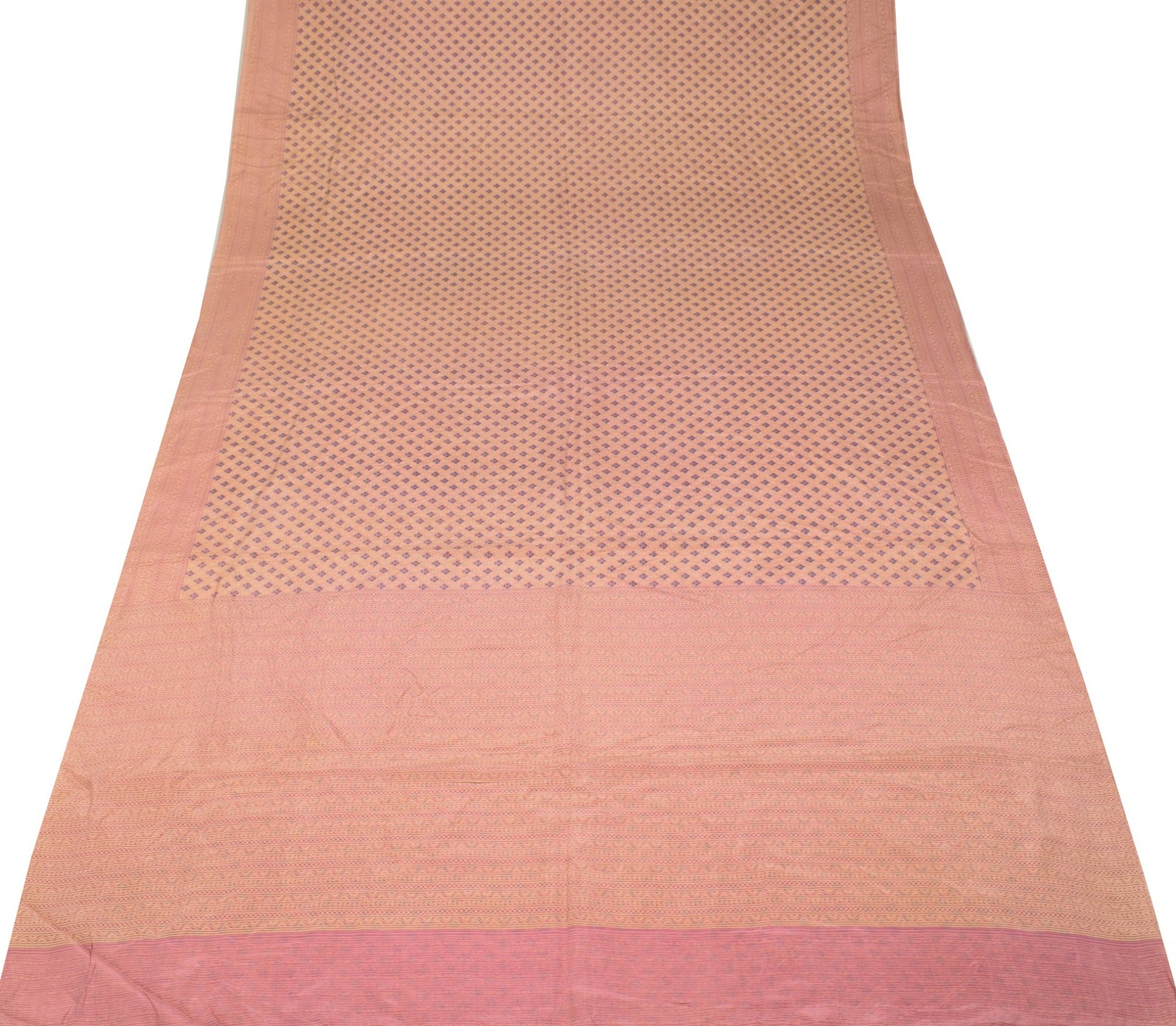 Sushila Vintage Mauve Saree 100% Pure Silk Printed Geomantic Soft Craft Fabric