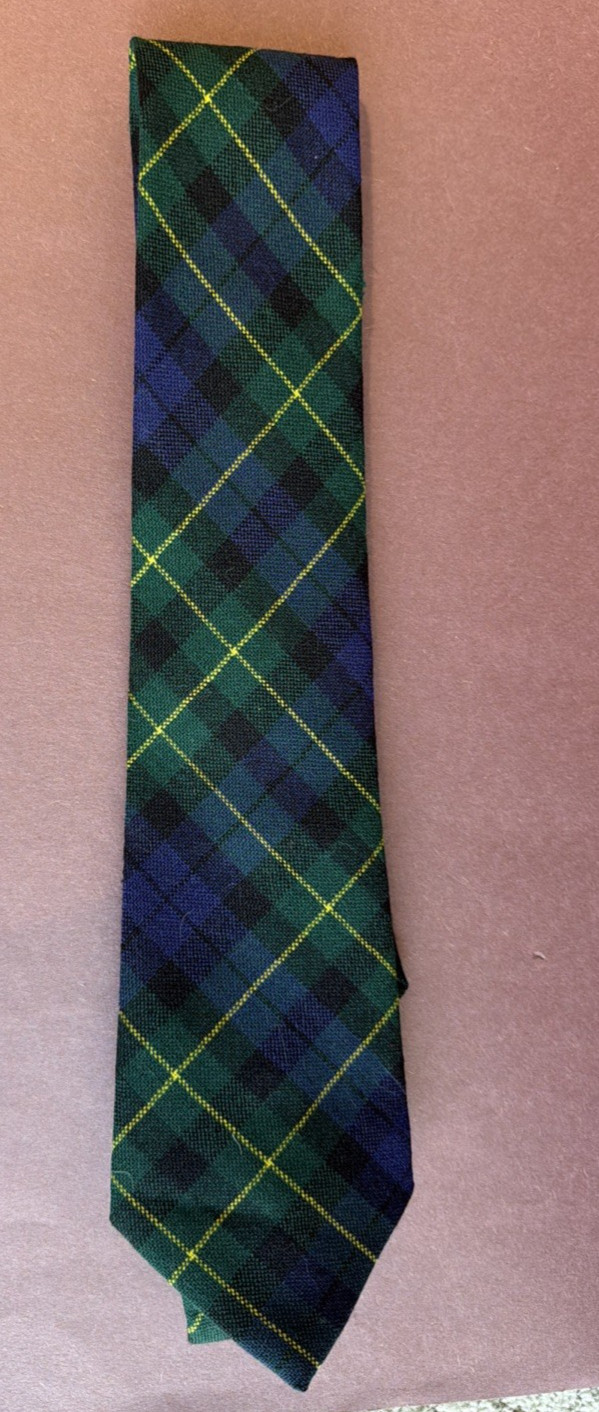 LOCHARRON Scotland Necktie Tartan BIAS Plaid CAMPBELL 100% New Wool Neck Tie