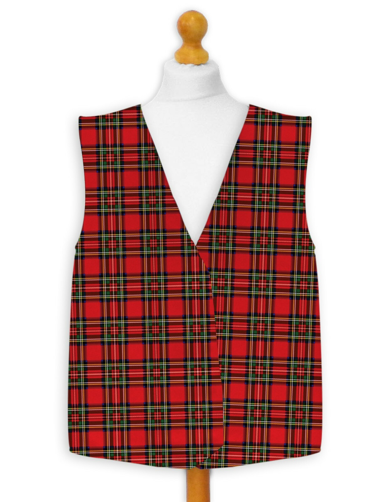 Red Tartan Design Fancy Dress Waistcoat