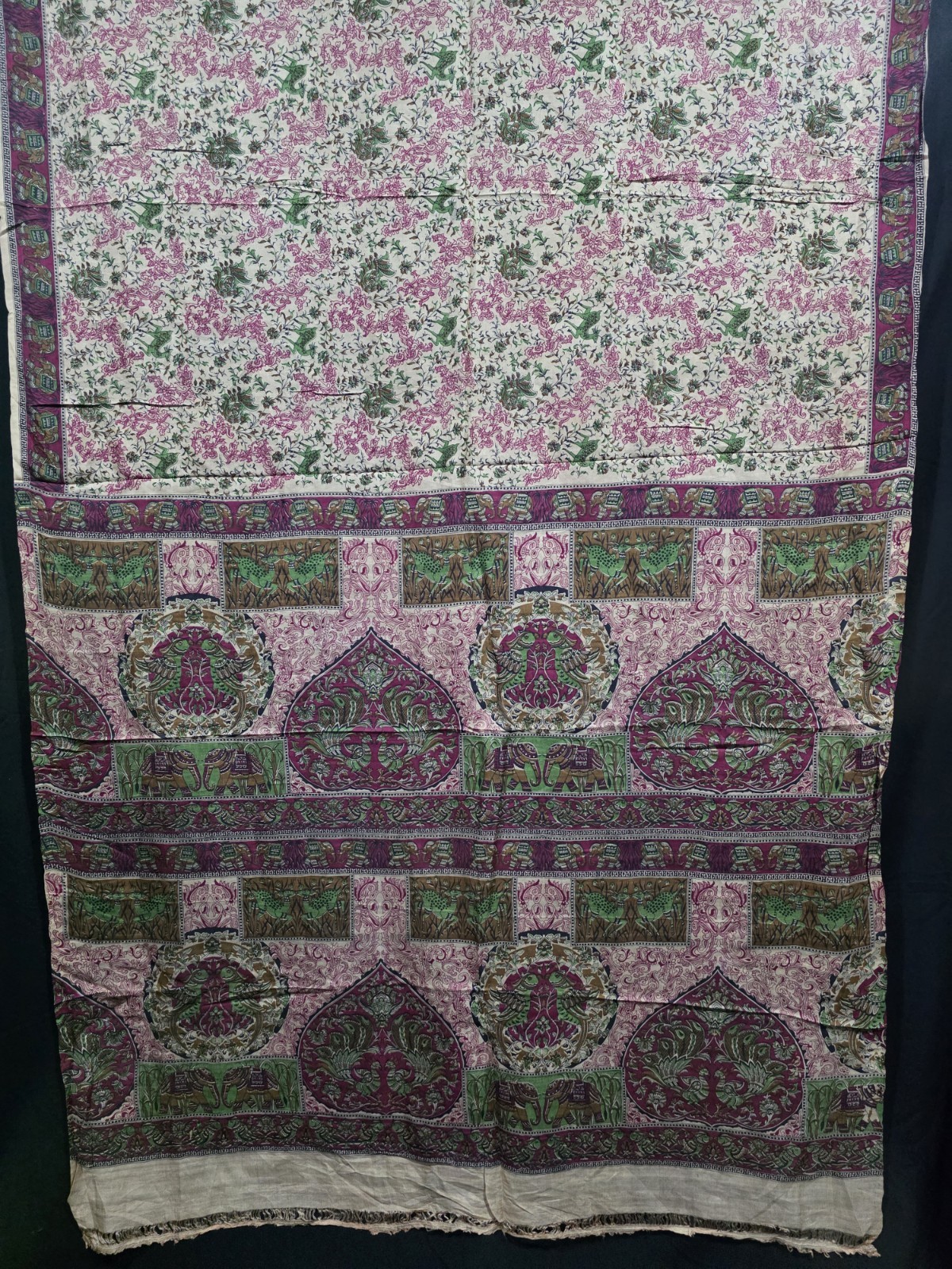 Vintage Silk Saree, 100% Pure Silk Fabric, 5 Yards Ethnic Indian Printed Sari