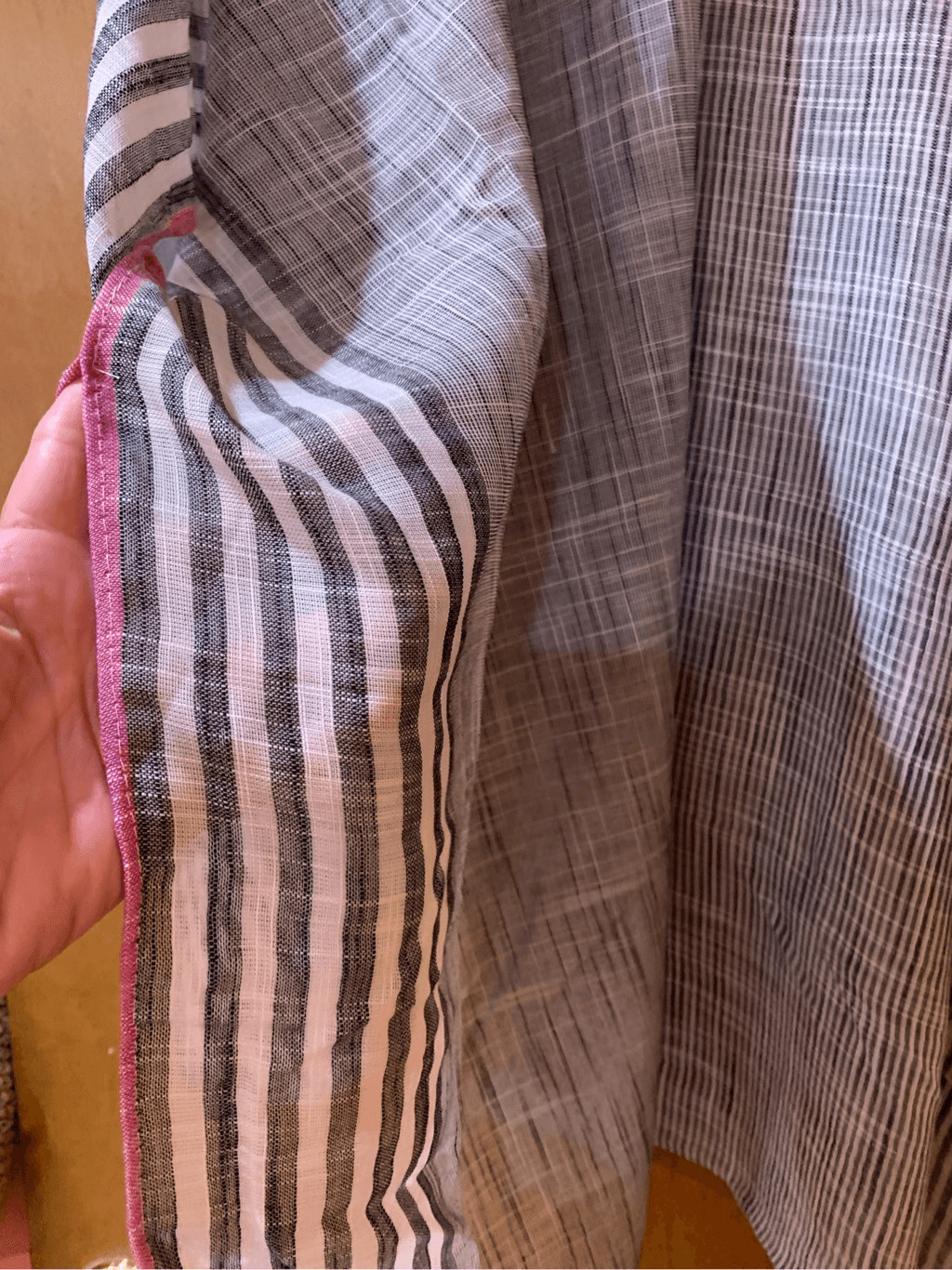 Black White Kimono with Pink Binding #summer