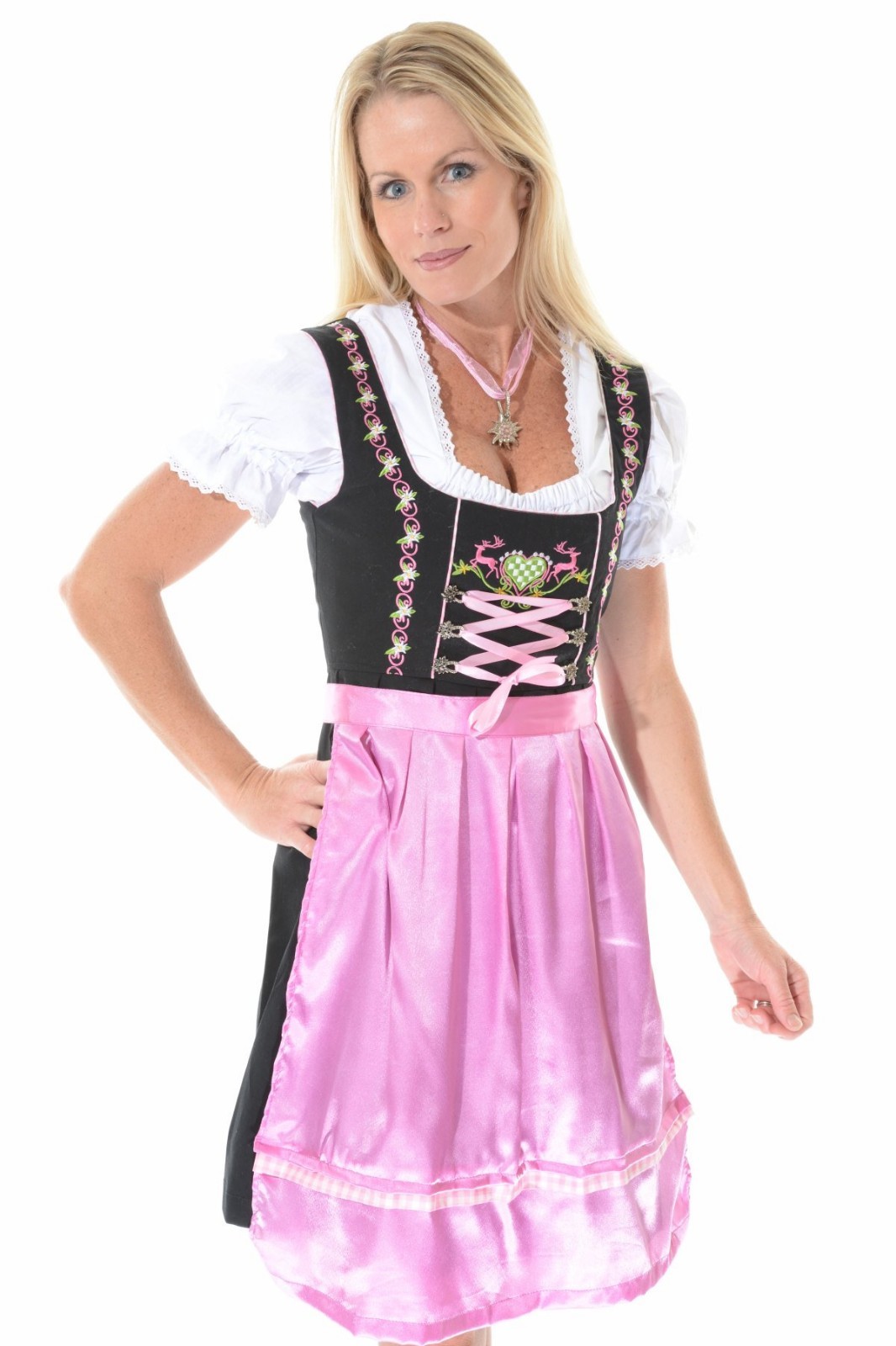 3pcs Authentic Oktoberfest Dirndl Dress German Female Tracht “Louisa Pink”
