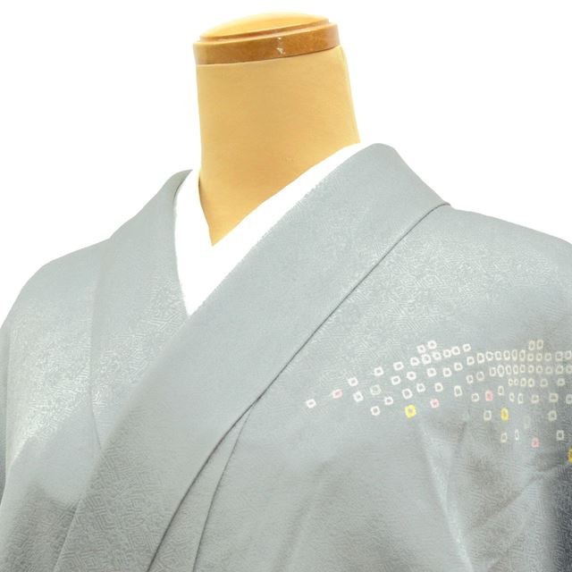 Vintage Japanese Kimono | Houmongi | Gray Silk | ss1375b