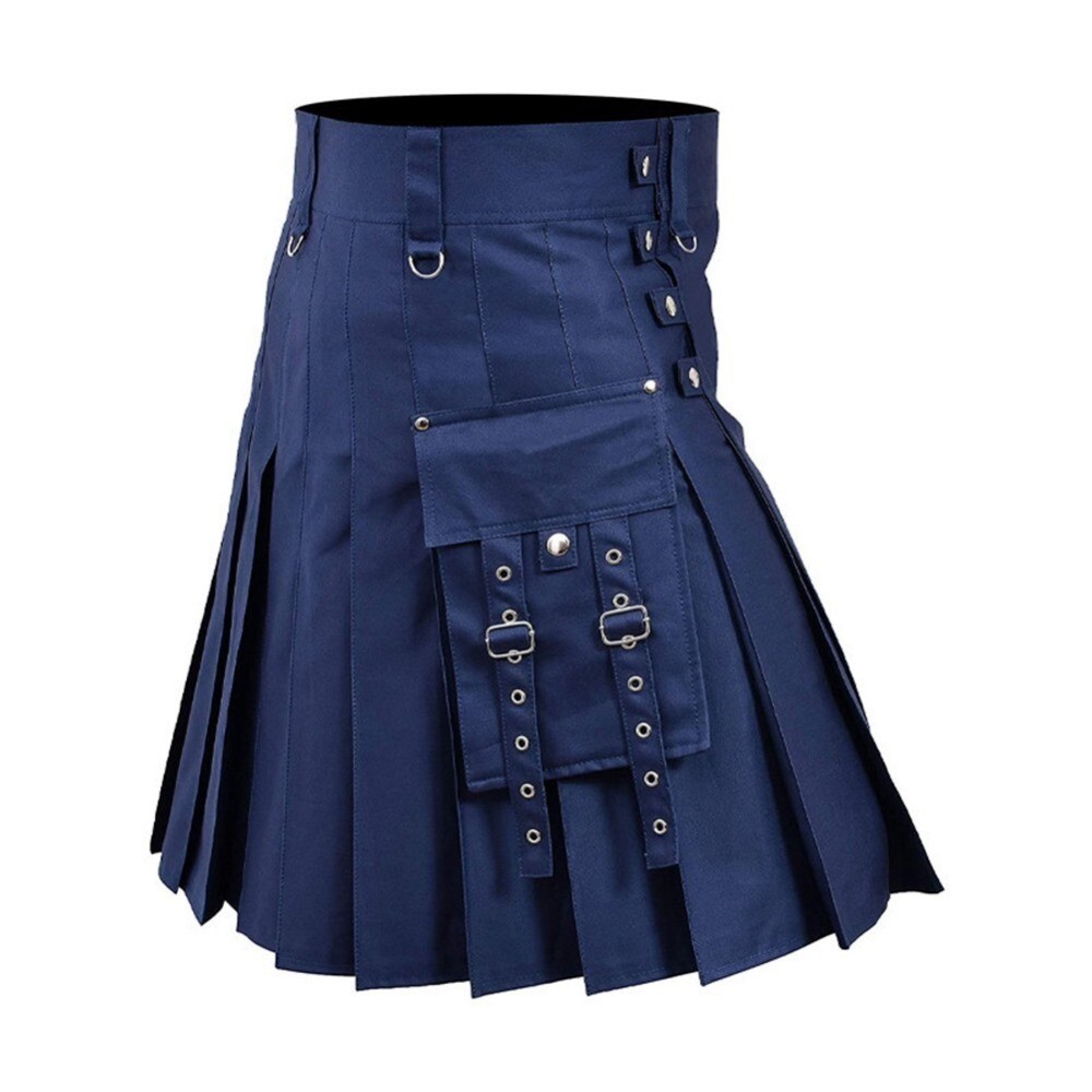 Medieval Skirt Solid Color Scottish Festival Men Kilt Traditional Highland Dress