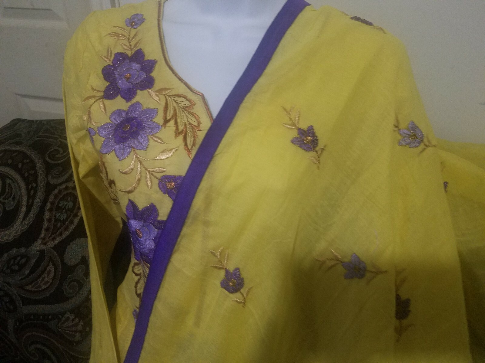 Diwali sale Digital khadi stitched Vibrant indian designer suit~Bust 38M