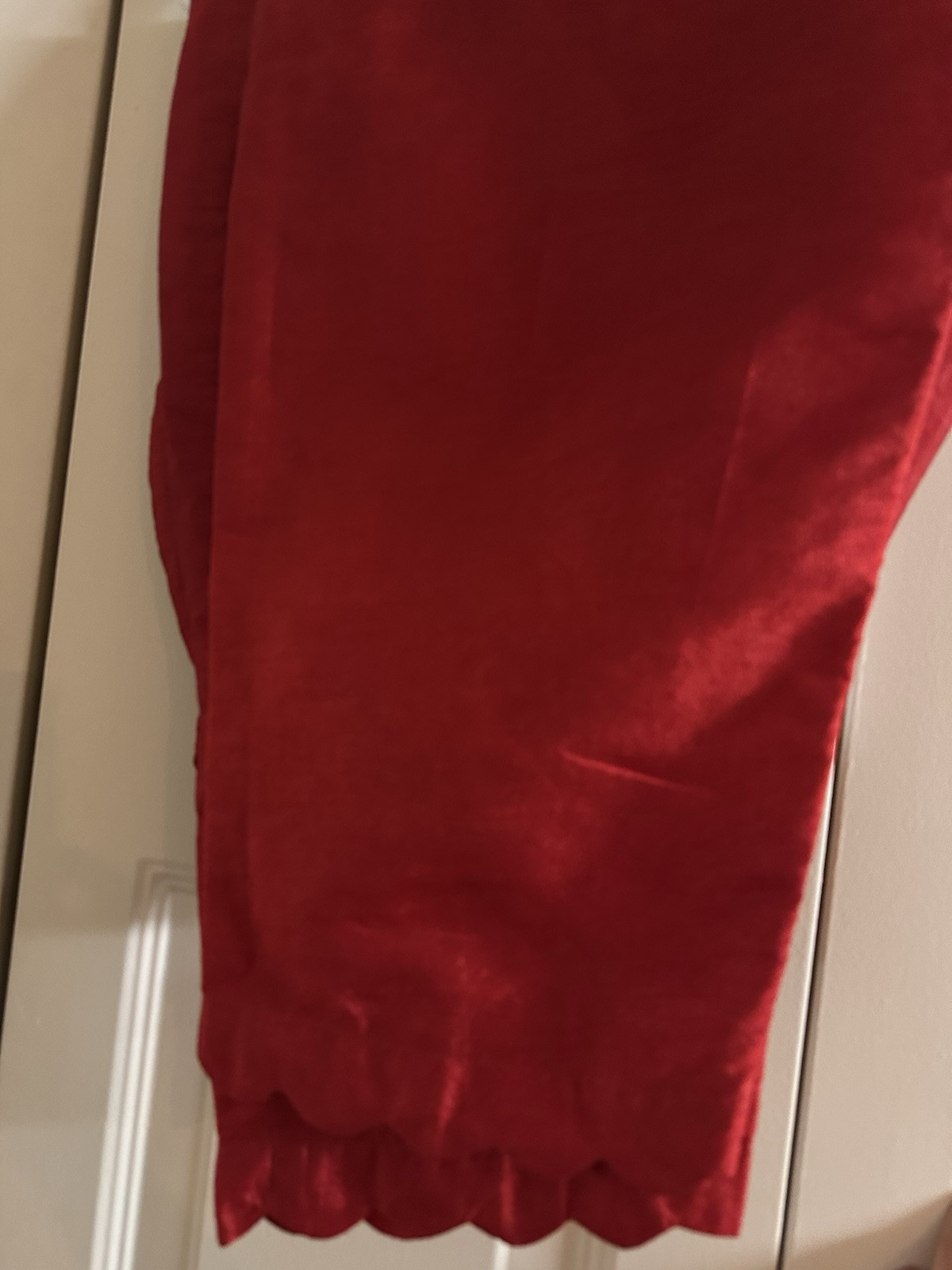 Red Raw Silk Solid Kameez Trouser With Organza Dupatta 3 Pc Sz XL