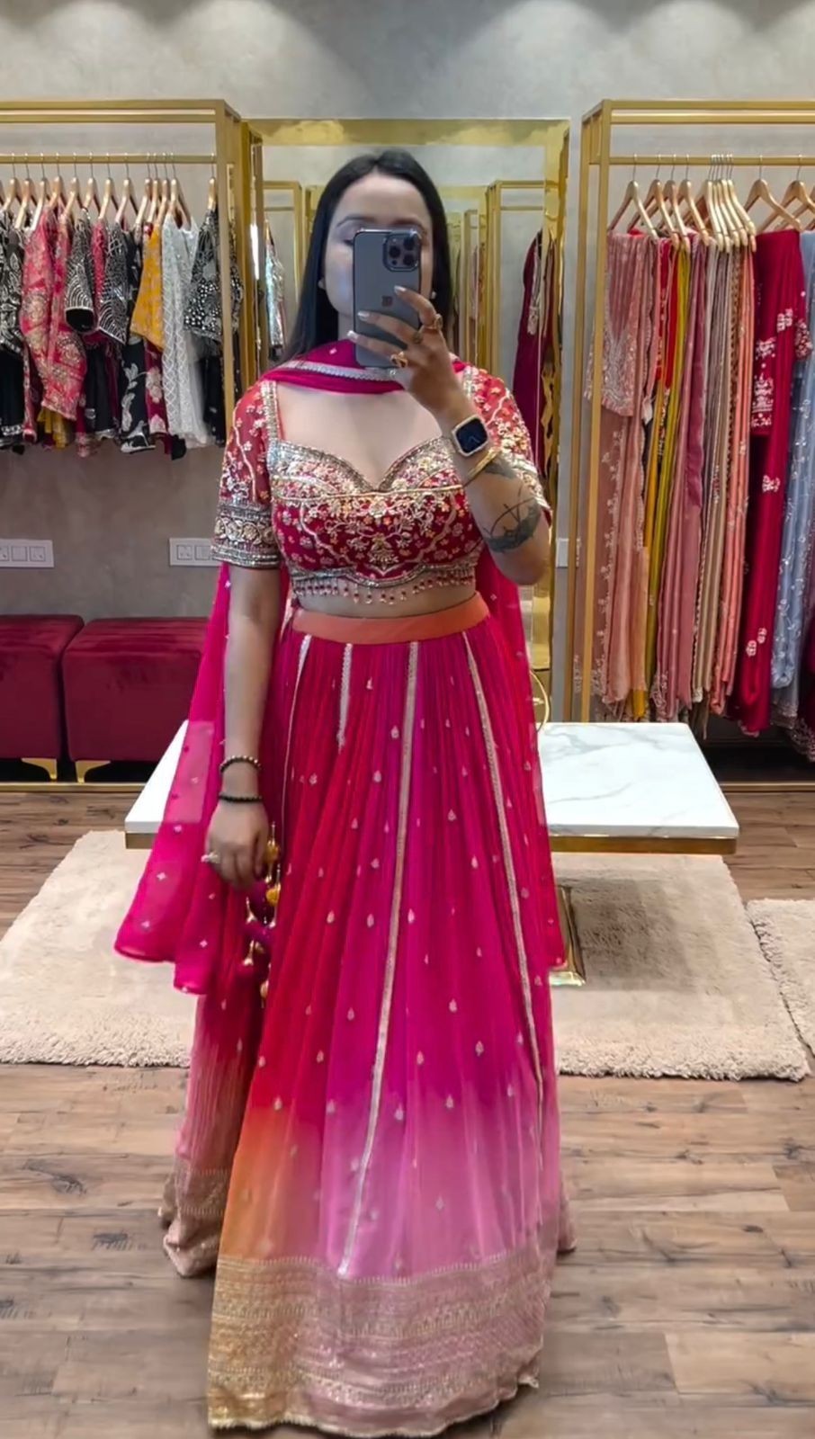 READY MADE LEHNGA CHOLI LEHENGA INDIAN WOMEN WEDDING BRIDAL PARTY WEAR PAKISTANI