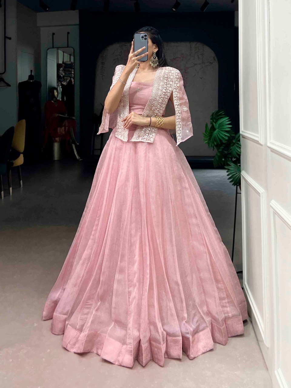 New Designer Allnen Crush Lehenga Choli With Fancy Koti For Wedding & Party