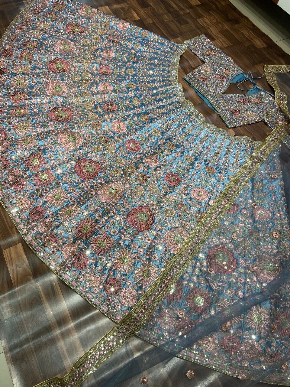 Wedding Designer New Attractive Malay Satin Silk Lehenga Choli Fancy Dupatta