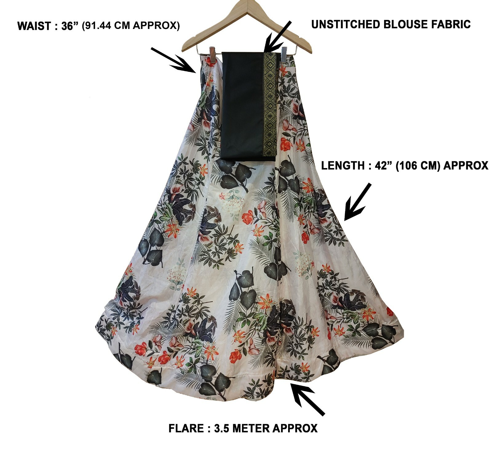 Indian Ethnic Lehenga Choli Floral Print Fancy Skirt Women Wedding Party Wear