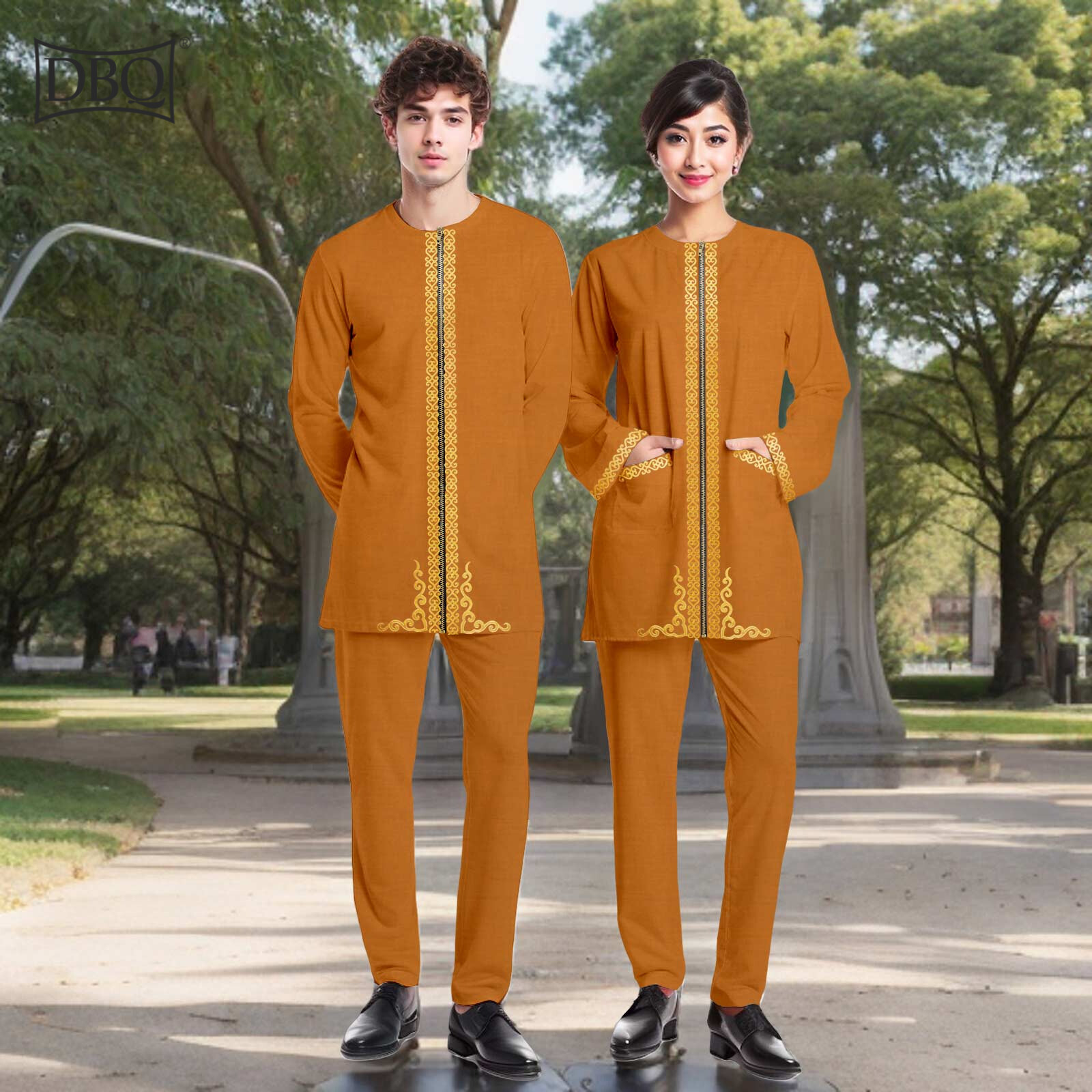 African Clothes for Couple Embroidery Blazer and Pants Set for Men and Women