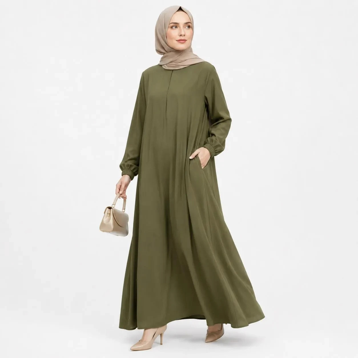 Women’s Glazed Cotton Abaya Dress | Modest Maxi Dress | Nursing Friendly