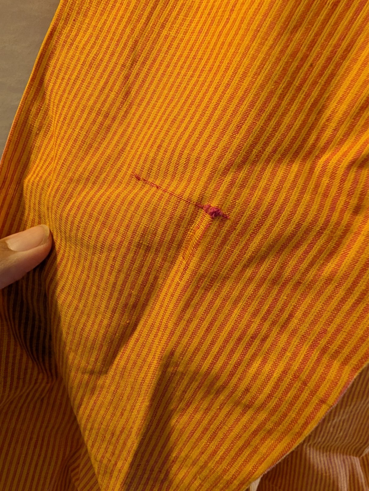 boy child’s kurta tunic top orange striped size 24 traditional clothing shirt