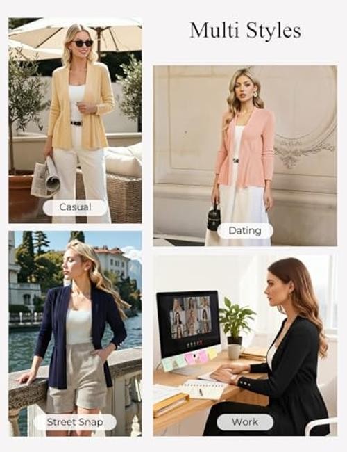 Cardigan for Women Trendy Lightweight Knit Sweaters Open XX-Large Navy Blue
