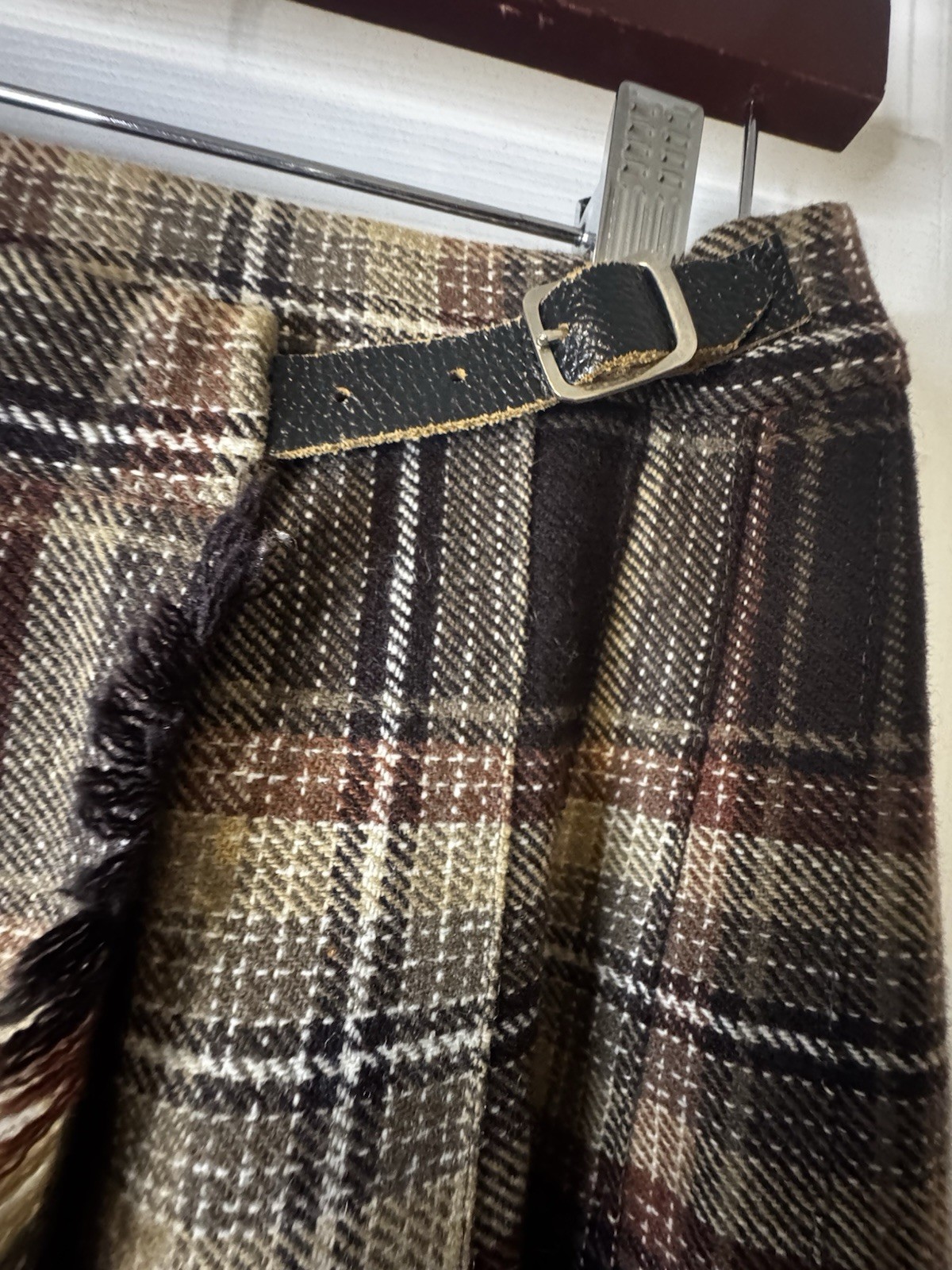 Vintage Scottish Plaid Wool Kilt Skirt Pleated Preppy Dark Academia Cottagecore