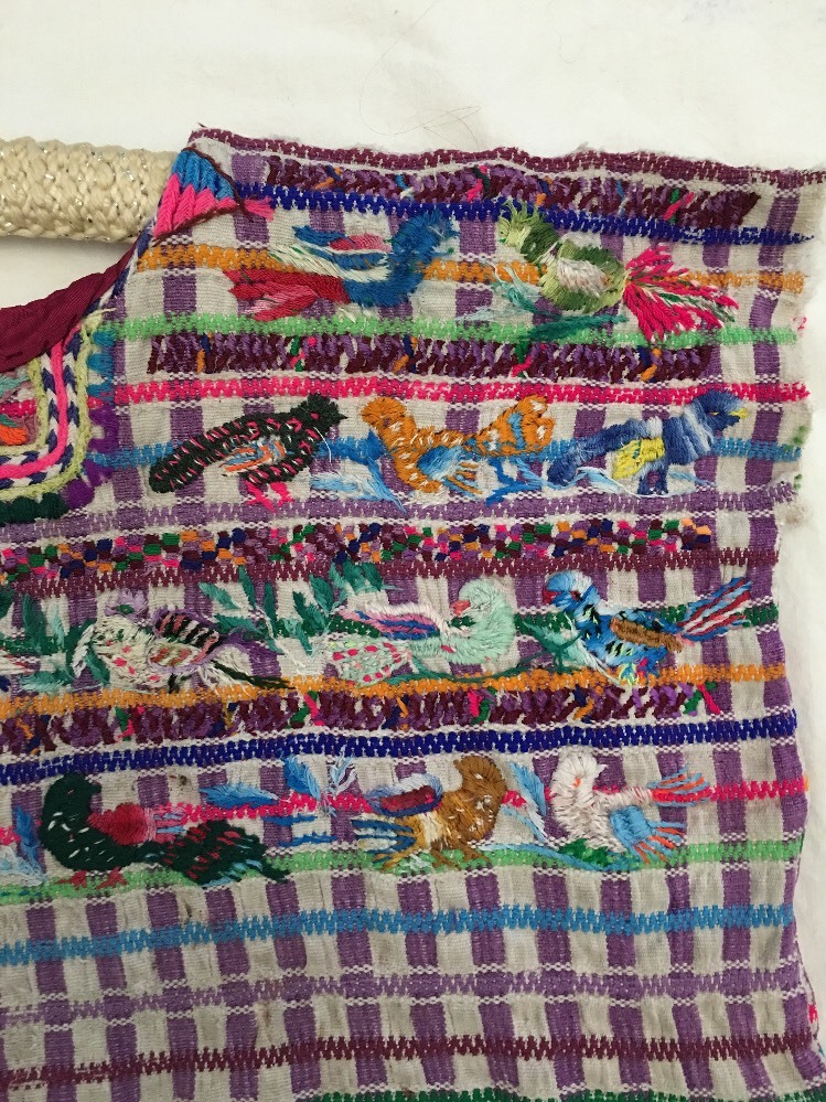 Vintage Guatemalan Huipil Hand Woven & Bird Embroidered Mexican Shirt/Art Work