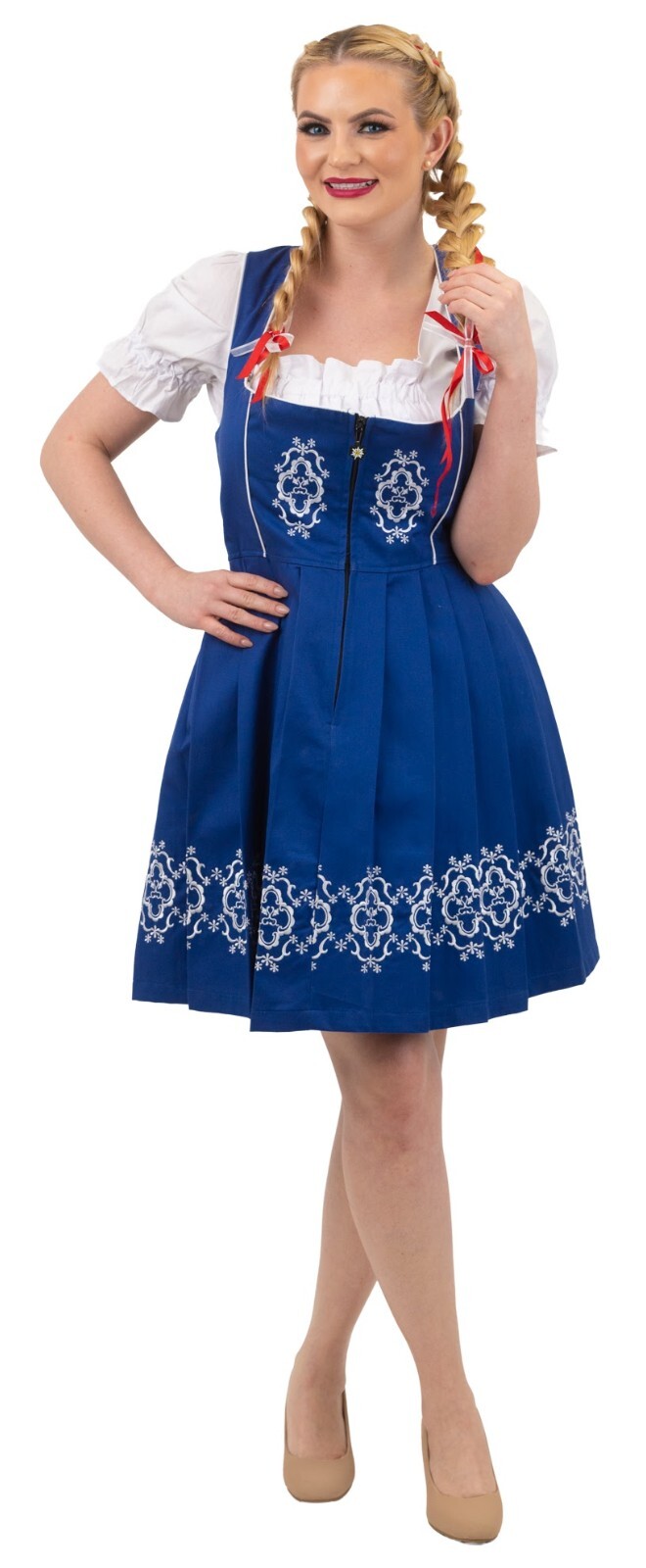 6 S Short German Dirndl Dress 3 Pc SET Short EMBROIDERED Oktoberfest Festival