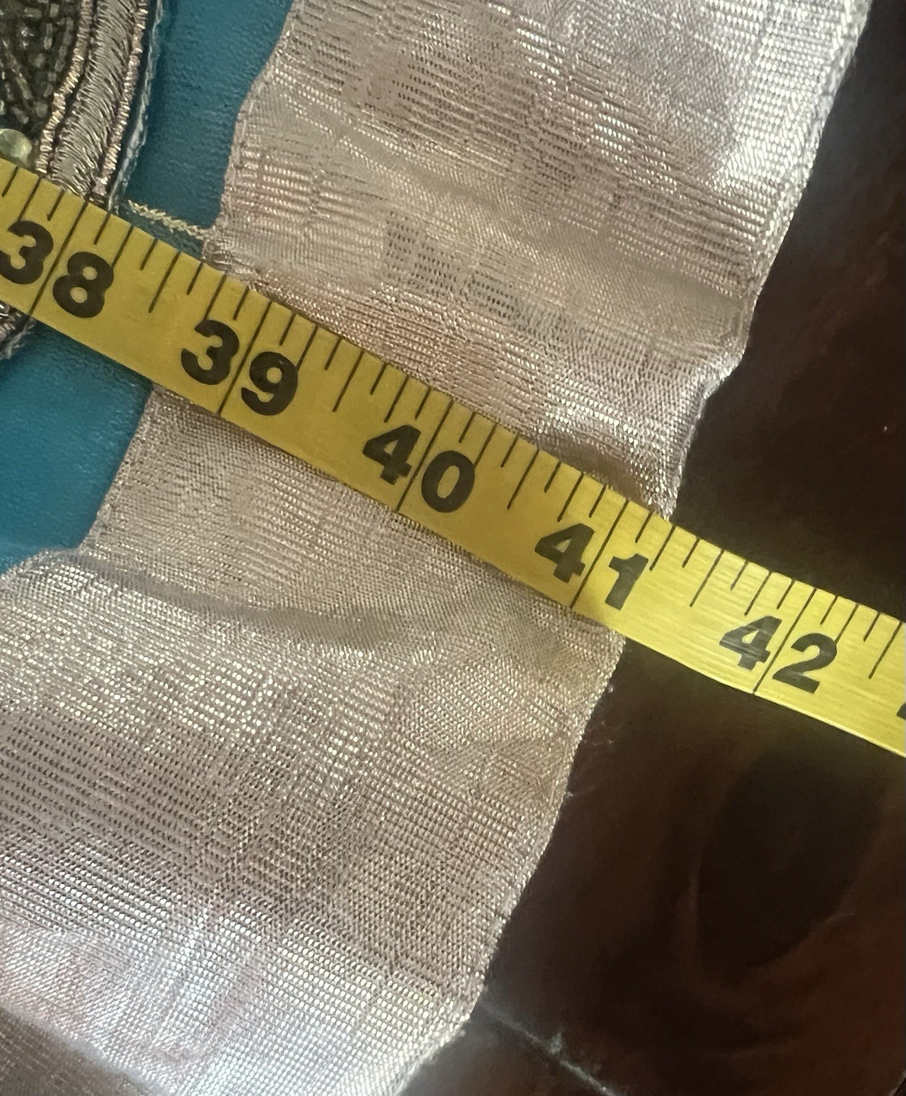 Handmade Custom Anarkali dress/suit Teal/Gold Embellished Size 11/12 India