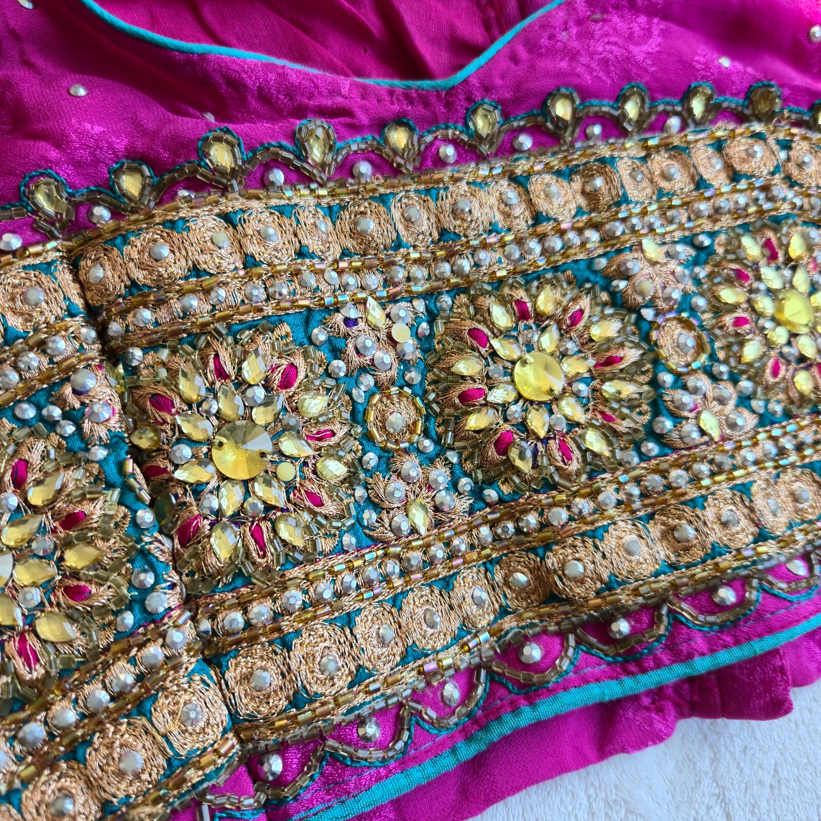 Bridal Deep Pink heavy Georgette Saree NEGOTIABLE
