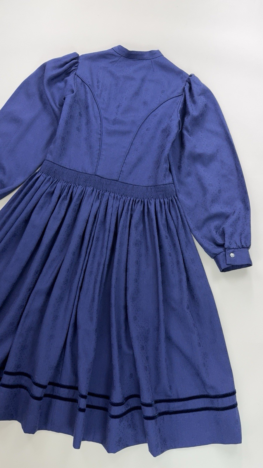 Vintage Bavarian Dirndl Dress 100% Wool Cottagecore Folk Prairie 2XL