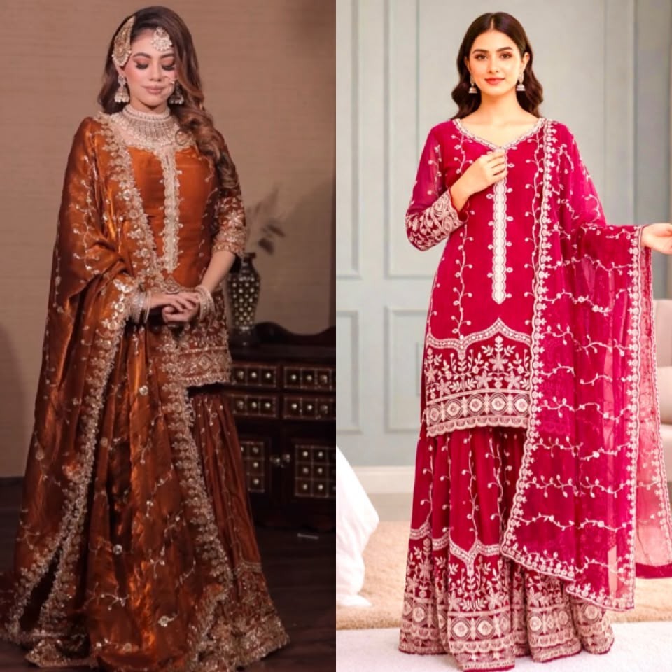 SALWAR KAMEEZ PAKISTANI INDIAN WEDDING PARTY WEAR DRESS BOLLYWOOD SUIT SHARARA