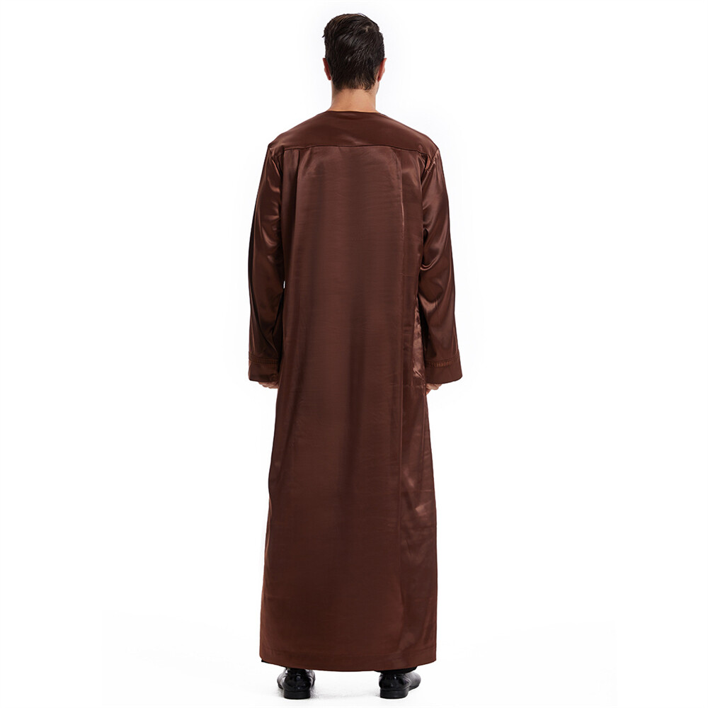 Muslim Men Saudi Abaya Kaftan Thobe Jubba Thoub Robe Dress Dishdasha Arab Gown
