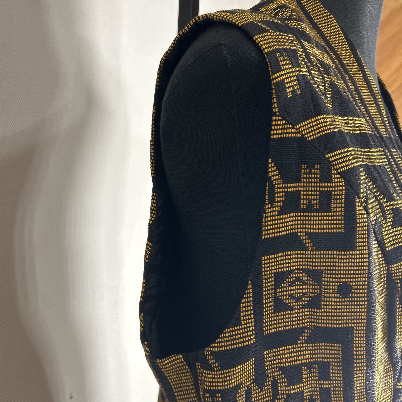 Massata Dashiki Vest XL Black Gold Cotton African Style for Men Women Senegal