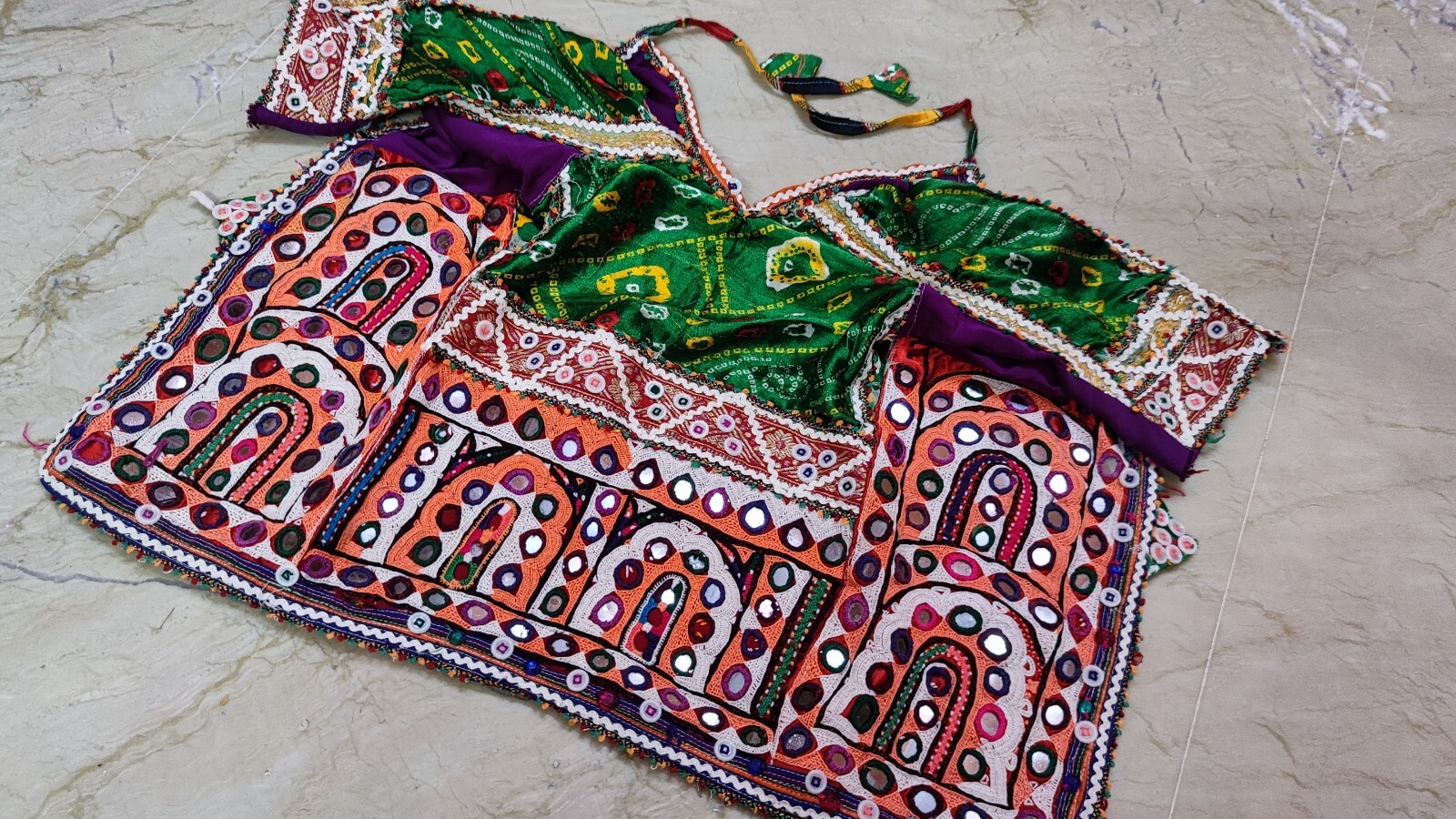 Vintage Banjara Tribal Kuchi Hand Embroidery Indian Traditional Back Less Choli