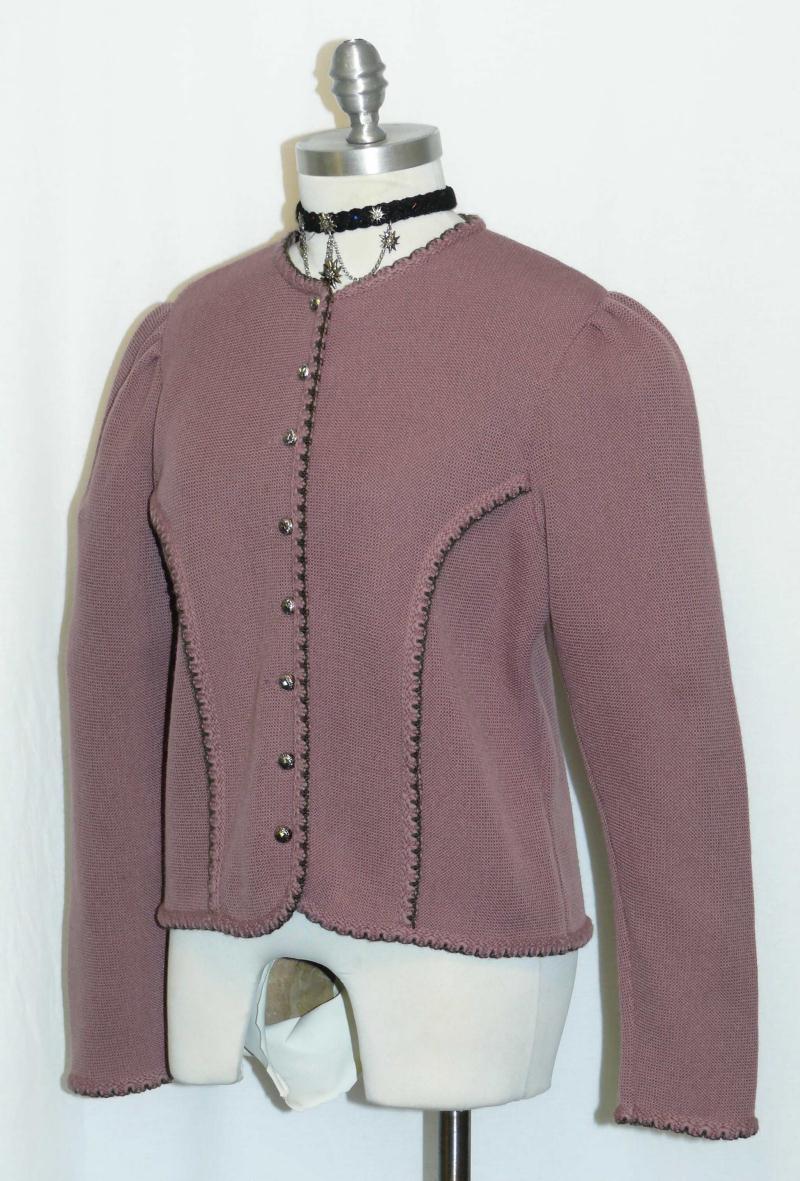 Short WOOL Austria SWEATER WARM Women Cardigan ELEGANT KNITTED Walk Jacket 10 M