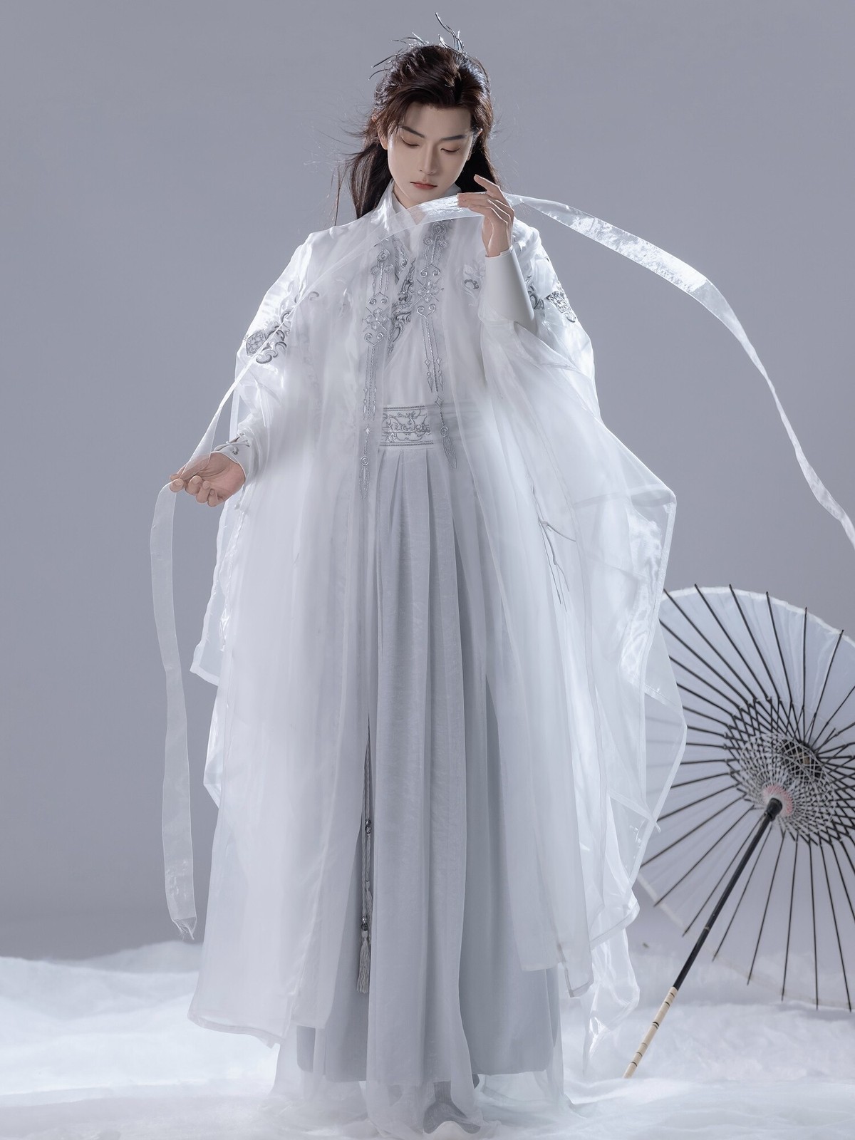[Fuso] White men women same spring summer embroidery suit original Wei Jinfeng