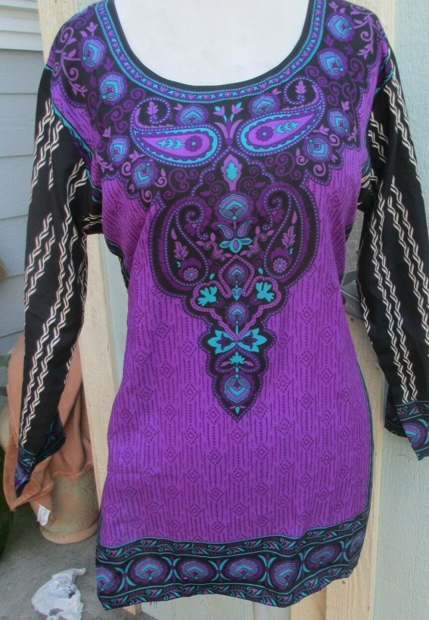 NEW Printed Crepe tunic top blouse – Printed crepe kurta size XL44