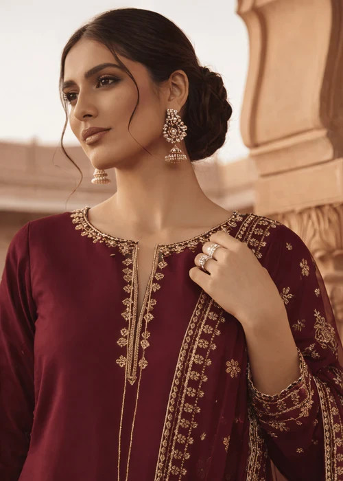 MaroonFarshi shalwar