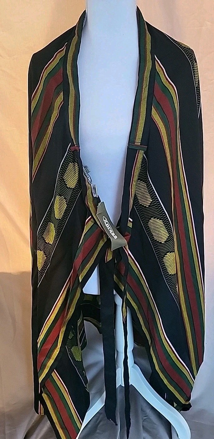 NWT XPRESS AFRICAN PRINT MID LENGTH KIMONO/ROBE 100% COTTON One Size