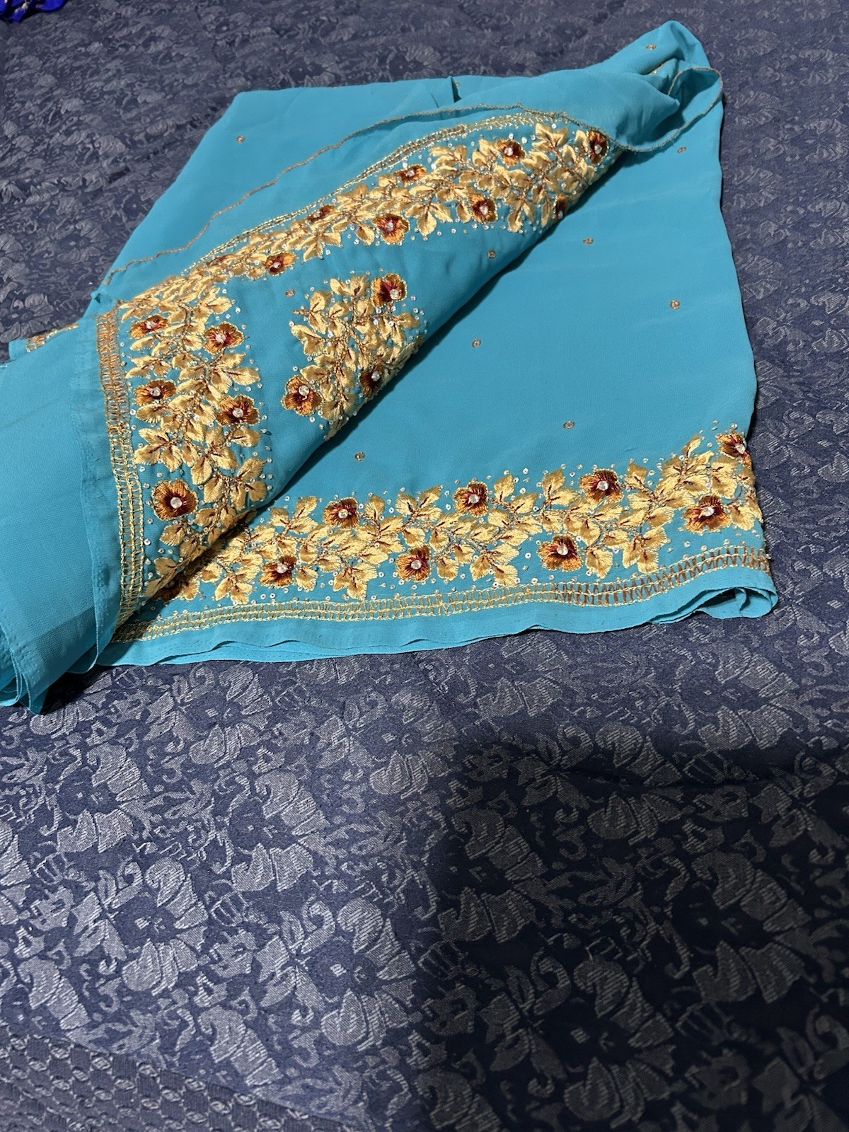 Indian Bollywood Chiffon Sari Georgette Silk Sequin Saree for Party Wear
