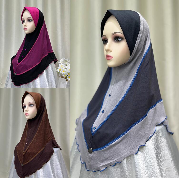 Fashion Women Scarf Muslim Wear Directly Instant Hijab Indian Patchwork Turban