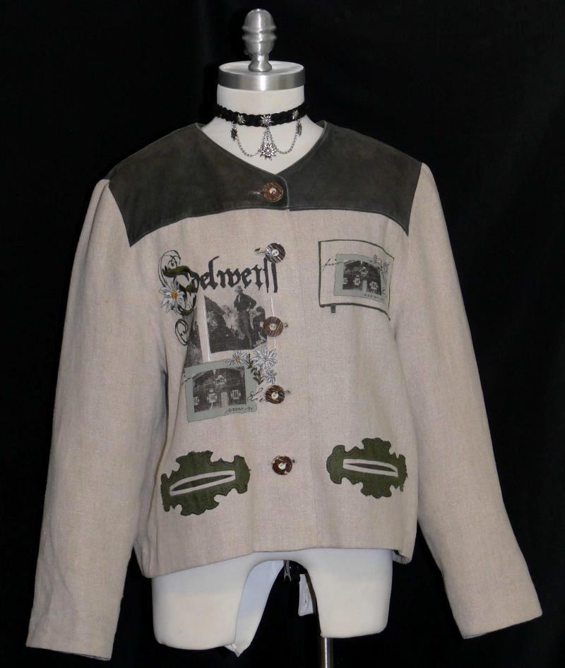 AMANN / LINEN ~ BEIGE German Women Hunting Sport Riding JACKET Over Coat / 14 L