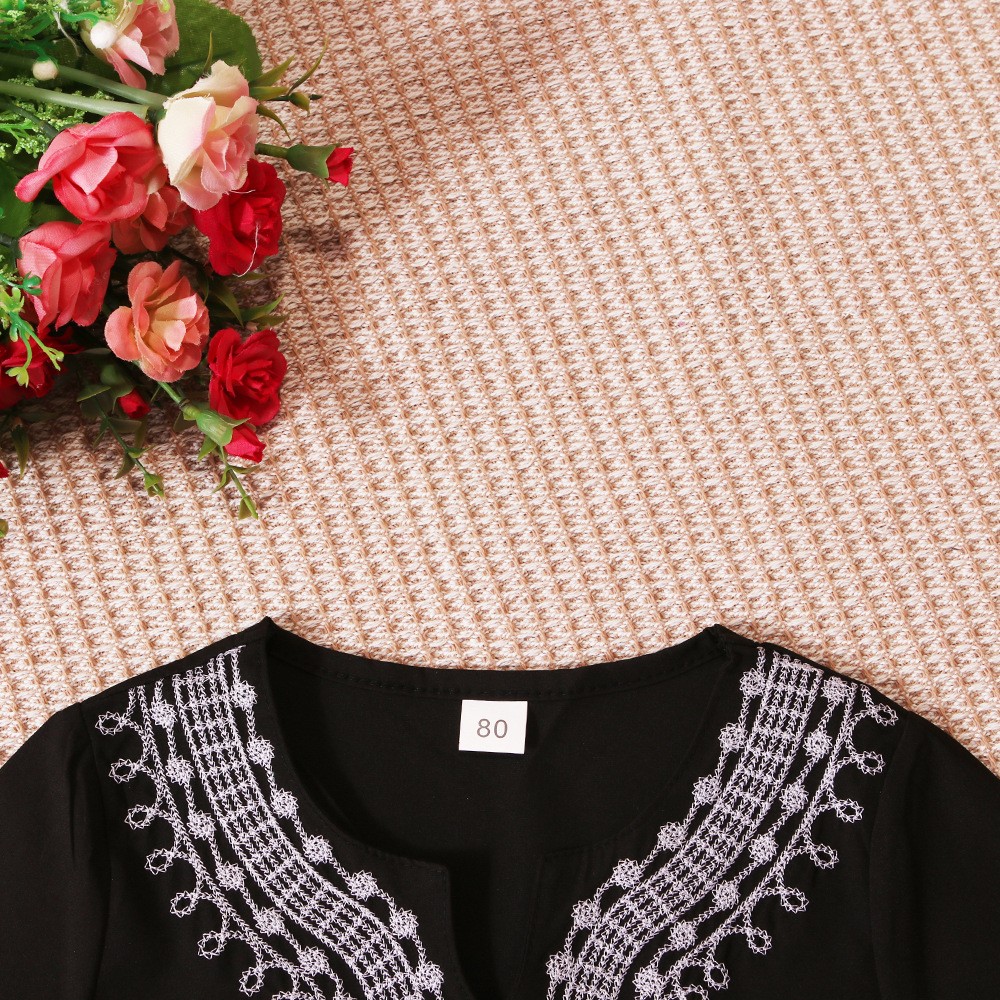 Summer Kids Boys Short Sleeve Blouse Top Casual Ethnic Shirt Islamic Clothing