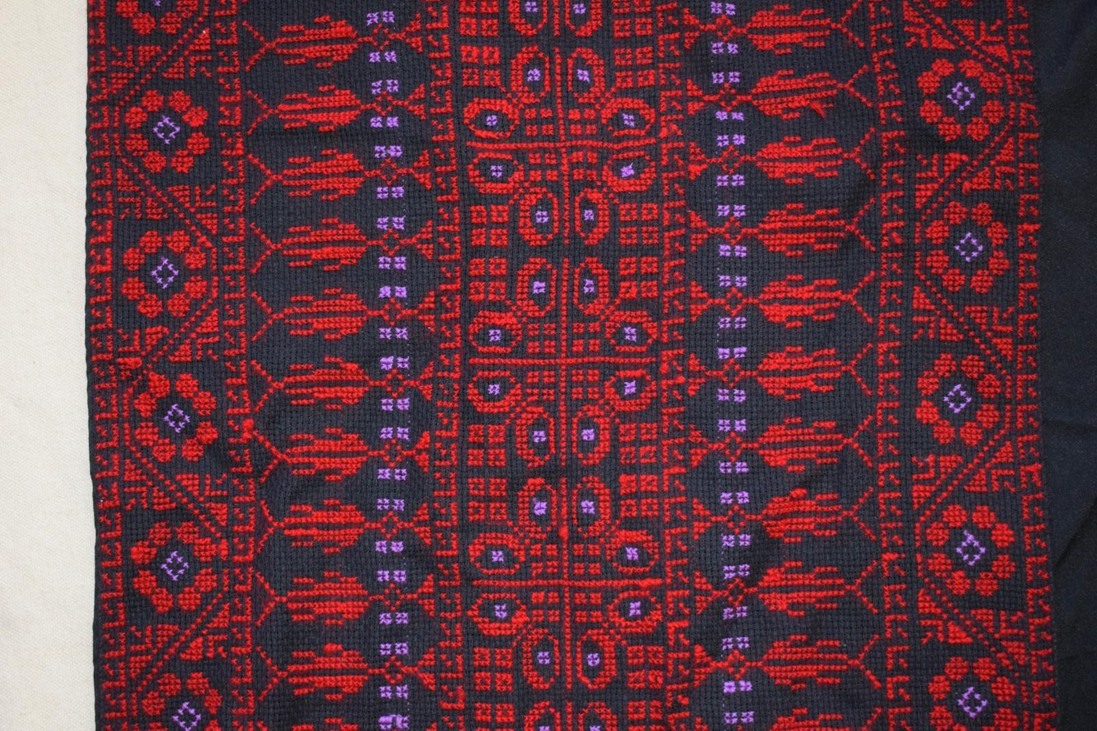 Hand Tatreez Bedouin -Stitched Wrap Scarf Embroidered Egyptian Shawl Tablecloth