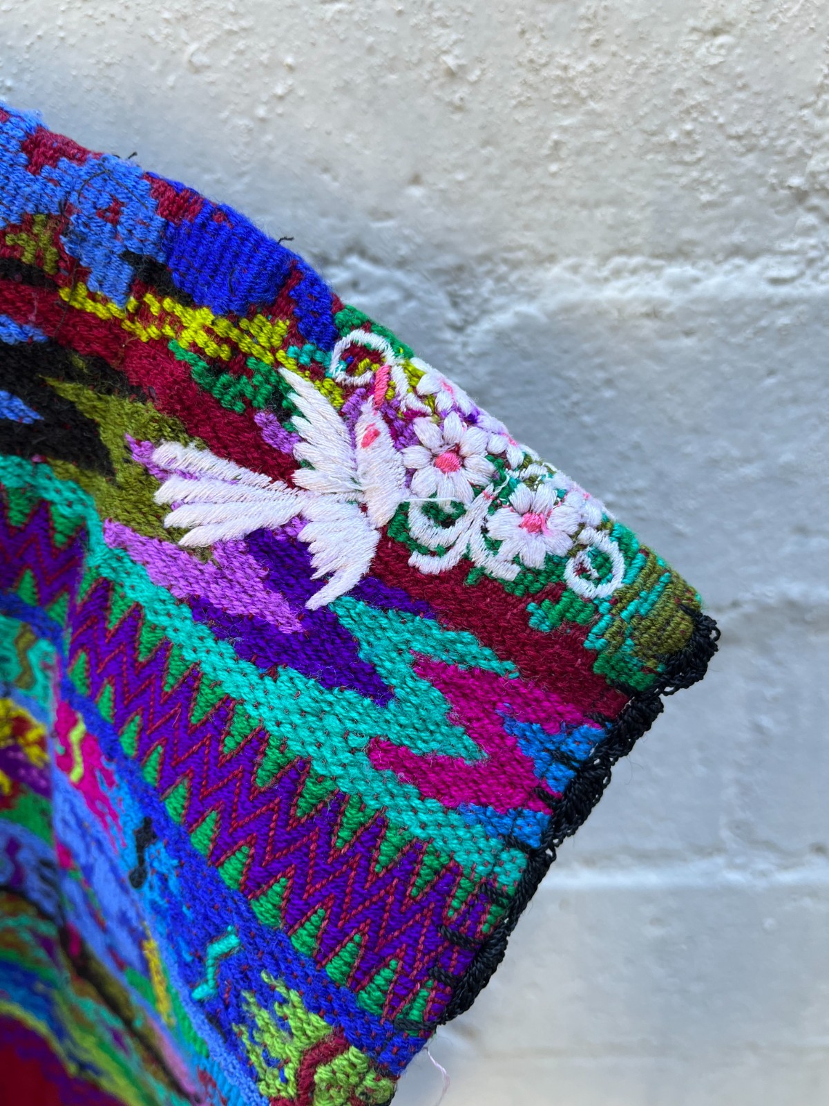 Vintage Child’s Dove Bird & Floral Guatemalan Huipil – Handwoven (EH)