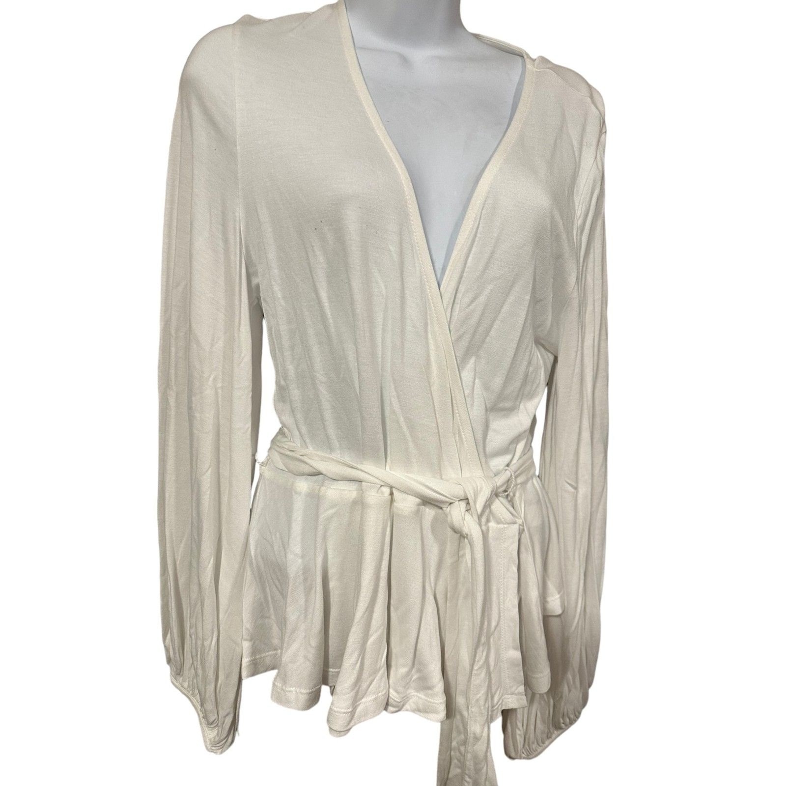 BANANA REPUBLIC WHITE MED SRAP BLOUSE NWT