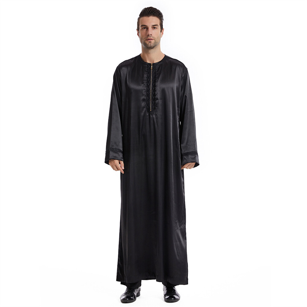 Muslim Men Saudi Abaya Kaftan Thobe Jubba Thoub Robe Dress Dishdasha Arab Gown