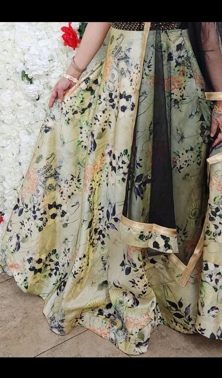 L 40 New Readymade stitched bollywood Partywear Lengha Top Dupatta Dress Gown