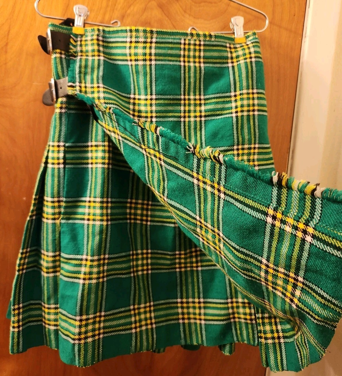 Celtic Pro Men’s Scottish Kilt All Safe Trading Green Plaid Skirt Size 30
