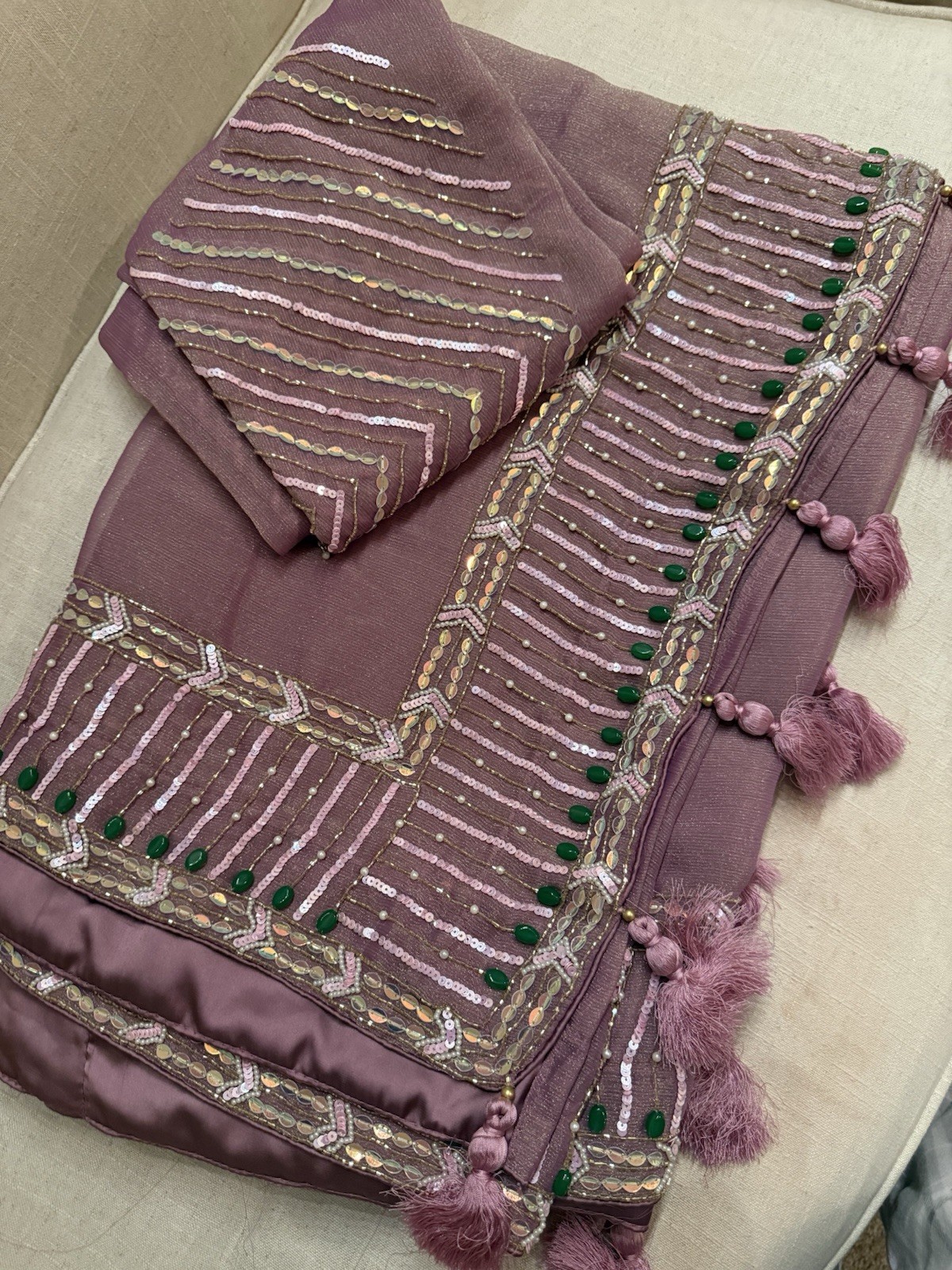 New Imported Purple Muslin Saree for Women