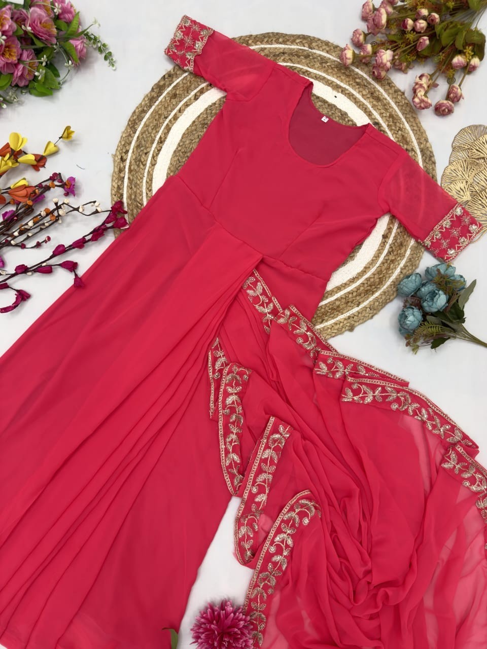 Ready-to-Wear Designer Saree for Adults Bollywood Party and Indian Pakistani Wed
