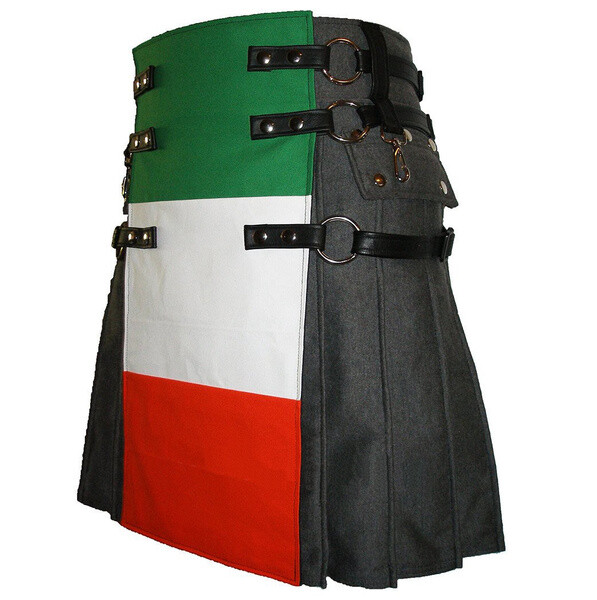 Italian flag kilt for men 100% cotton from 28 “to 60” inches